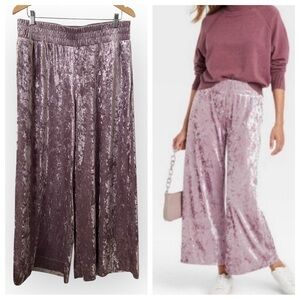 a new day Crushed Velvet Wide Leg Pants Lavender size Large